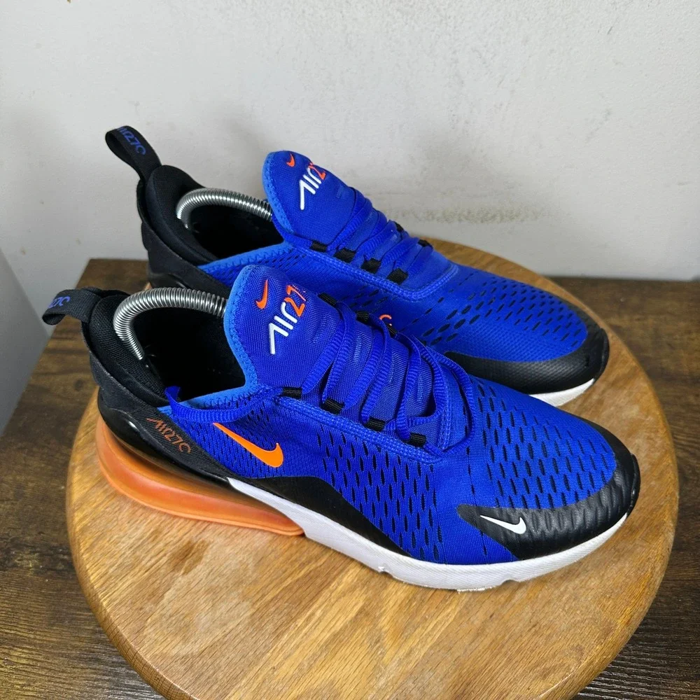 Nike Air Max 270 Racer Blue Total Orange Mens Sneakers AH8050-401 Size 9.5